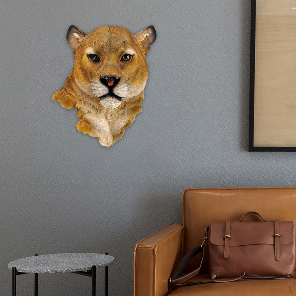 

Голова тварини леопарда Прикраса стіни Скульптура Бюст Висяча статуя Великий декор Таксідермія 20x10x23cm_leopard