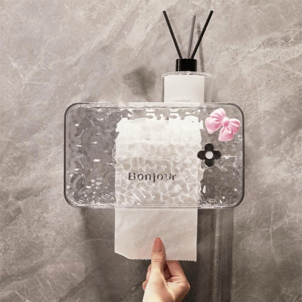 Plastic Napkin Storage Box Wall Mounted Bathroom Storage Box Paper Box  Living Room