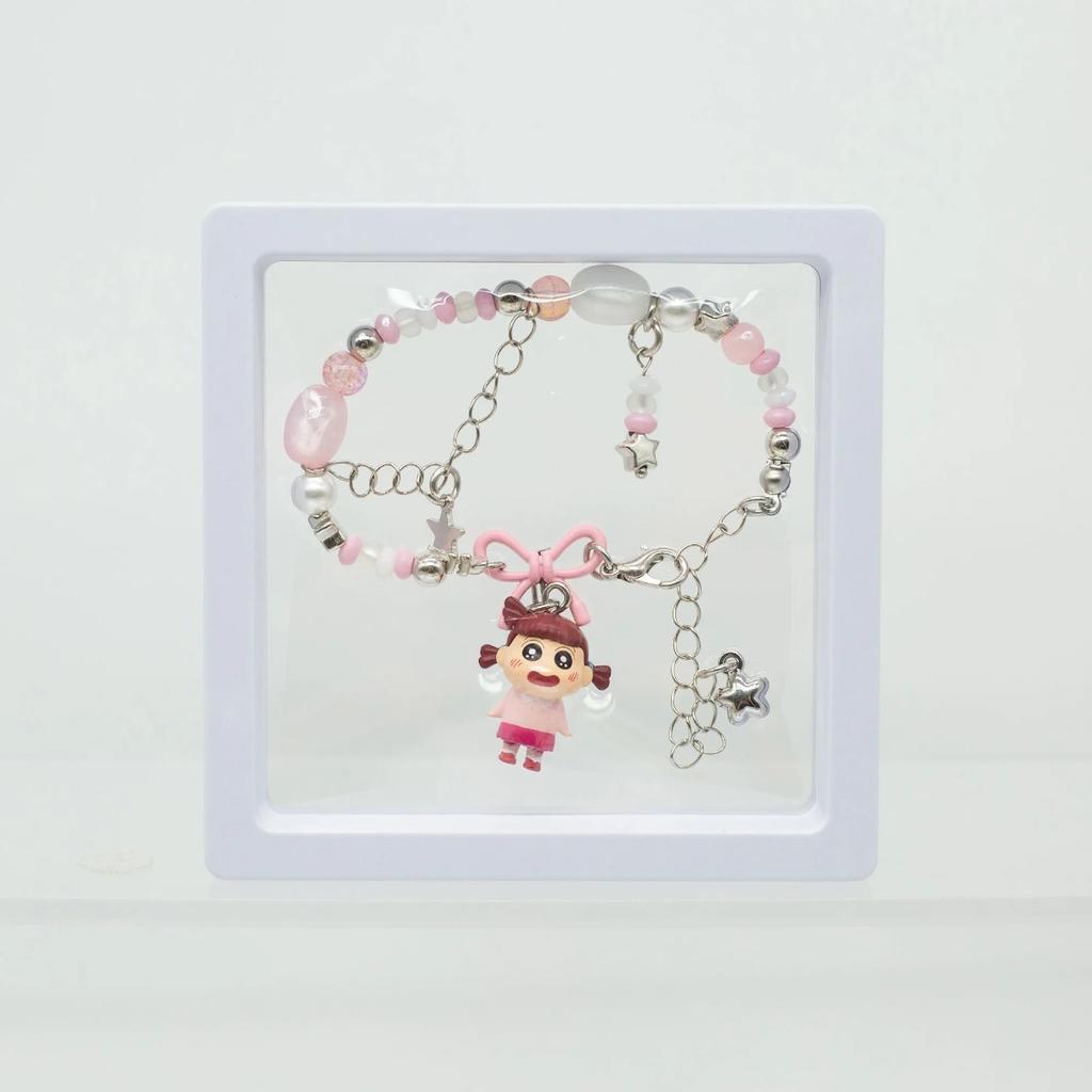 Shinchan Crayon Micro Scale Figure with Bracelet Blind Box Toys Kawaii Mini Figurine Anime Figure Collection Girls Charms Gift