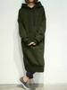 Plus Size Women's Solid Color Long-Sleeve Casual Sweatshirt and Windbreaker Coat