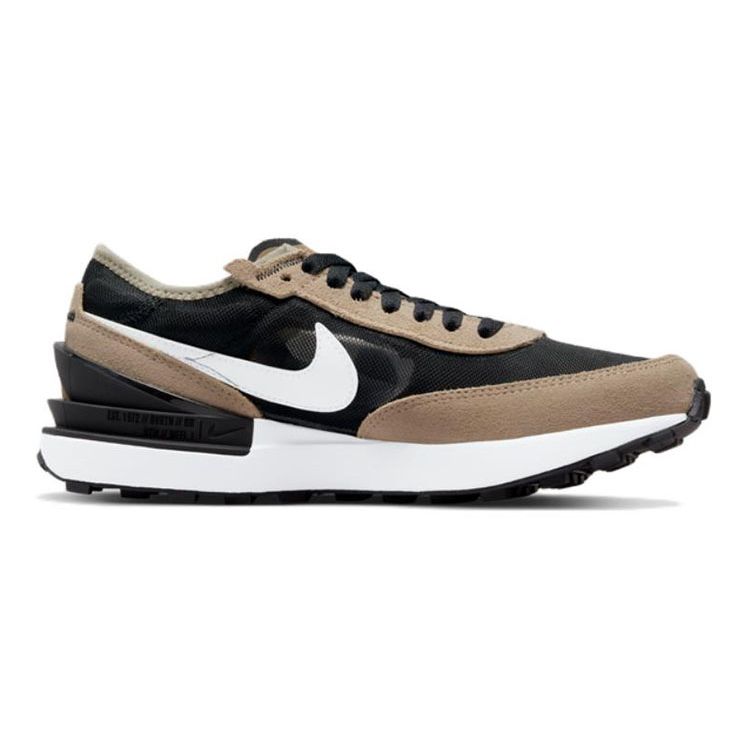 Nike Waffle One Sports Fashion Versatile Shock Absorbing Durable Breathable Low Top Casual Shoes Kids Sneaker Black Brown DC0481-007