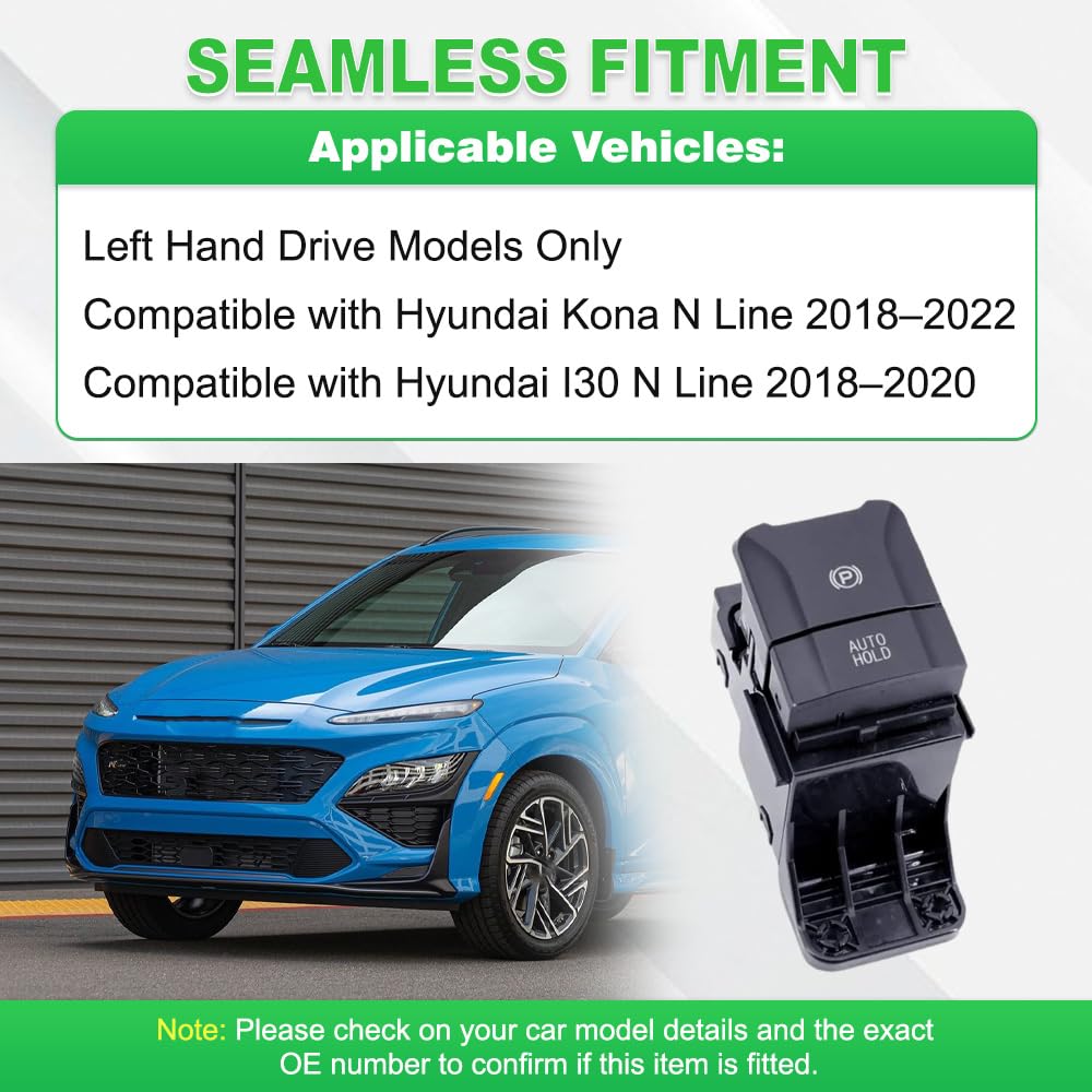 Electrical Handbrake Parking Brake AUTO Hold Switch, Replaces 93310-G3000, 93310G3000, Compatible with Hyundai Kona N Line 2018–2022, 16 Pins, 1 Pc