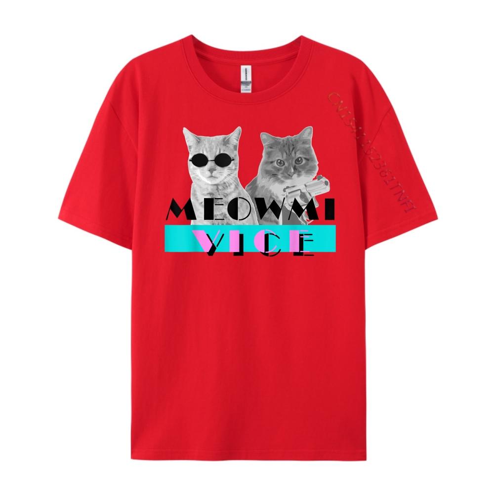 

Kitten Meowmi Vice 80s Miami Funny T Shirt Cat Lovers Gift Plain T Shirts Wholesale Shirts For Men Family S