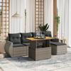 Vidaxl 6-Cz. Set di Mobili da Giardino con Cuscini, Grigio, Polyrattan