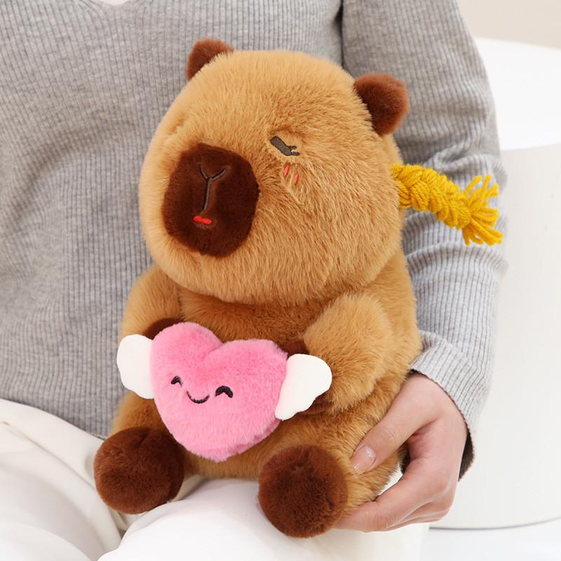 Cute Capybara Plush Doll Poet Tang Monk Style Soft Stuffed Animal Toy Gift Bag Pendant