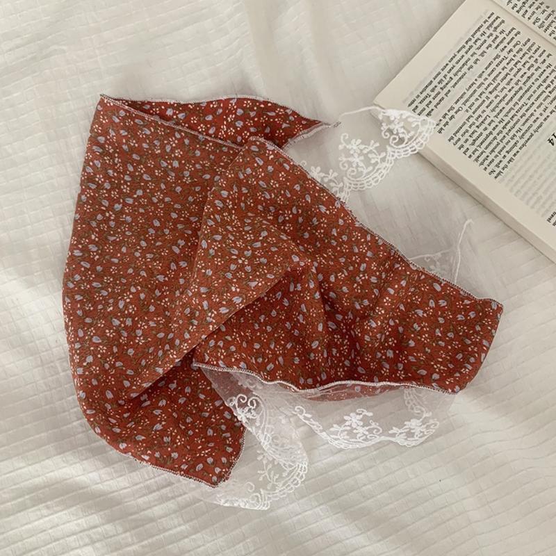 Soft Comfortable Lace Trim Hairband Sheer Hair Scarf Suitable for Female All Age