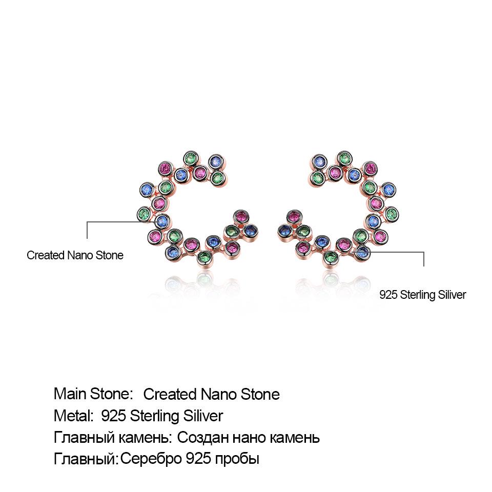 Klassische Ohrstecker Mode 925 Silber Runde Mini Ohrring Set Halbcreolen Bunte Zirkonia Damen Luxusschmuck Creolen