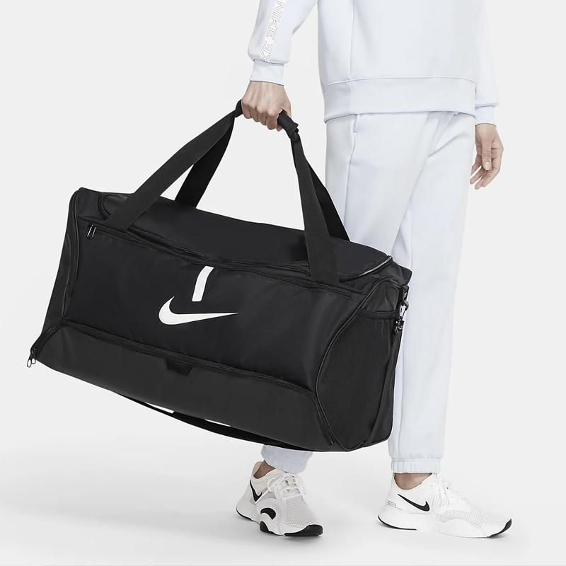 Nike Polyester One Shoulder Handbag, Travel Bag Large Unisex Black & White CU8089-010