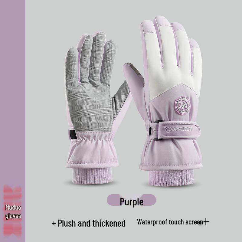 Unisex Winter Ski Warm Gloves: Touch Screen, Windproof, Velvet-Lined, Perfect for Cycling and Outdoor Activities