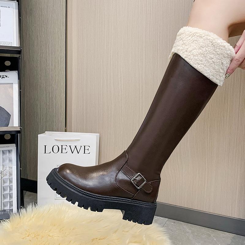 Botas altas de invierno Plataforma gruesa Zapatos femeninos Peluche Cálido  Damas Botas largas Confort Nieve Calzado cálido para mujeres comprar a buen  precio — entrega gratuita, reseñas reales con fotos — Joom