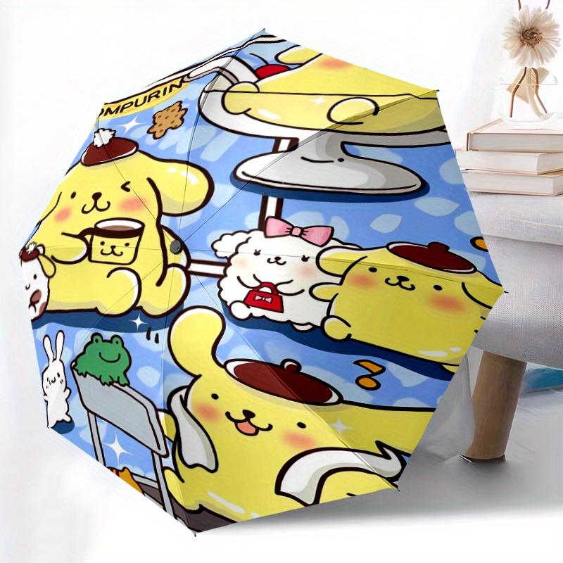 Pom Pom Purin Sanrio Automatic Open/CloseCartoon Umbrella-CuteUmbrella with Cute Design, Portable 3-Fold Compact Umbrella for Men & Women, Valentine's