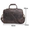 Retro Men'S Bag, Genuine Leather Men'S Laptop Bag, Crazy Horse Leather One-Shoulder Messenger Business Bag, Cowhide Briefcase.