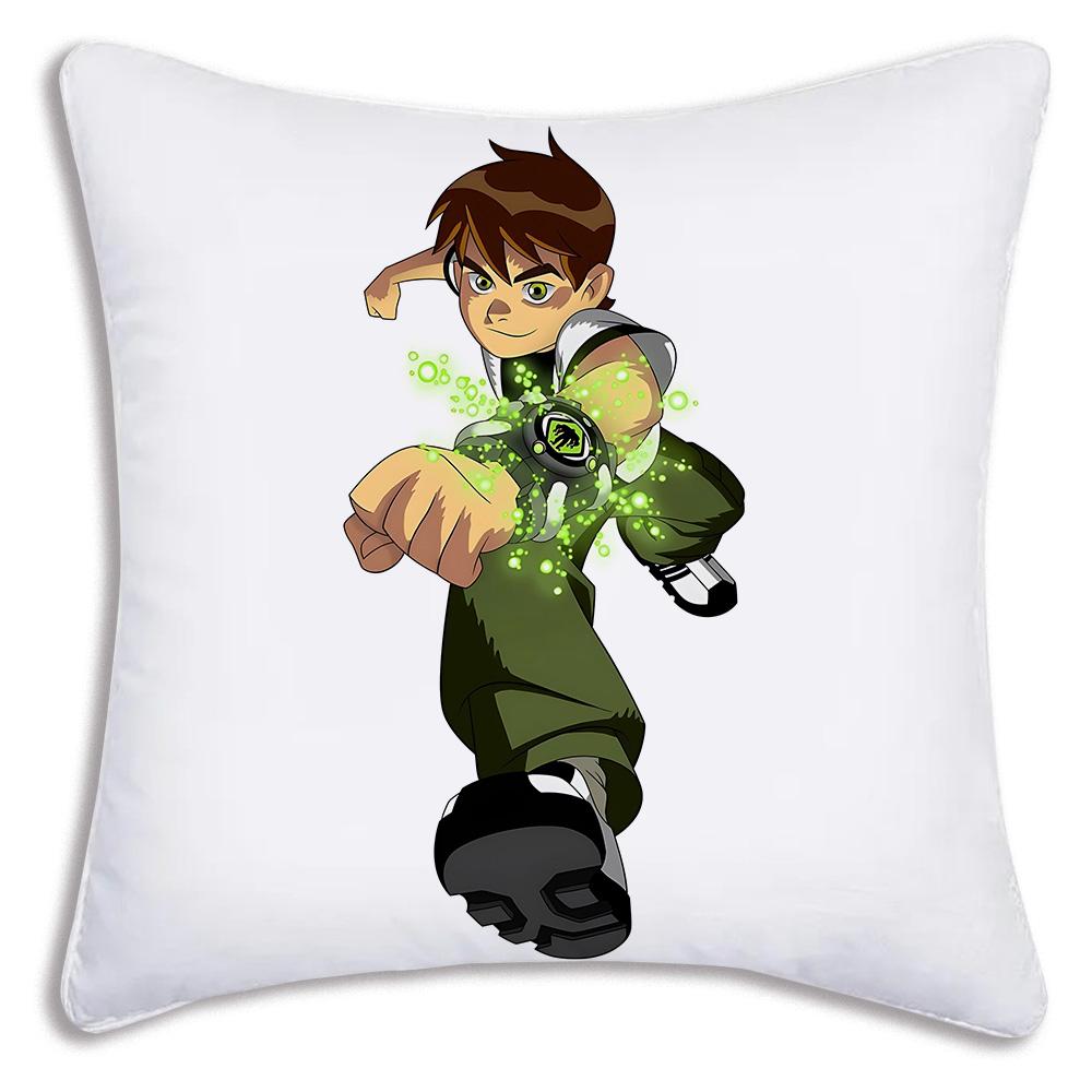 Anime B-Ben 10 Kissenbezüge Cartoon Sofa Dekoratives Zuhause Doppelseitiger Druck Kurzer Plüsch Niedlicher Kissenbezug