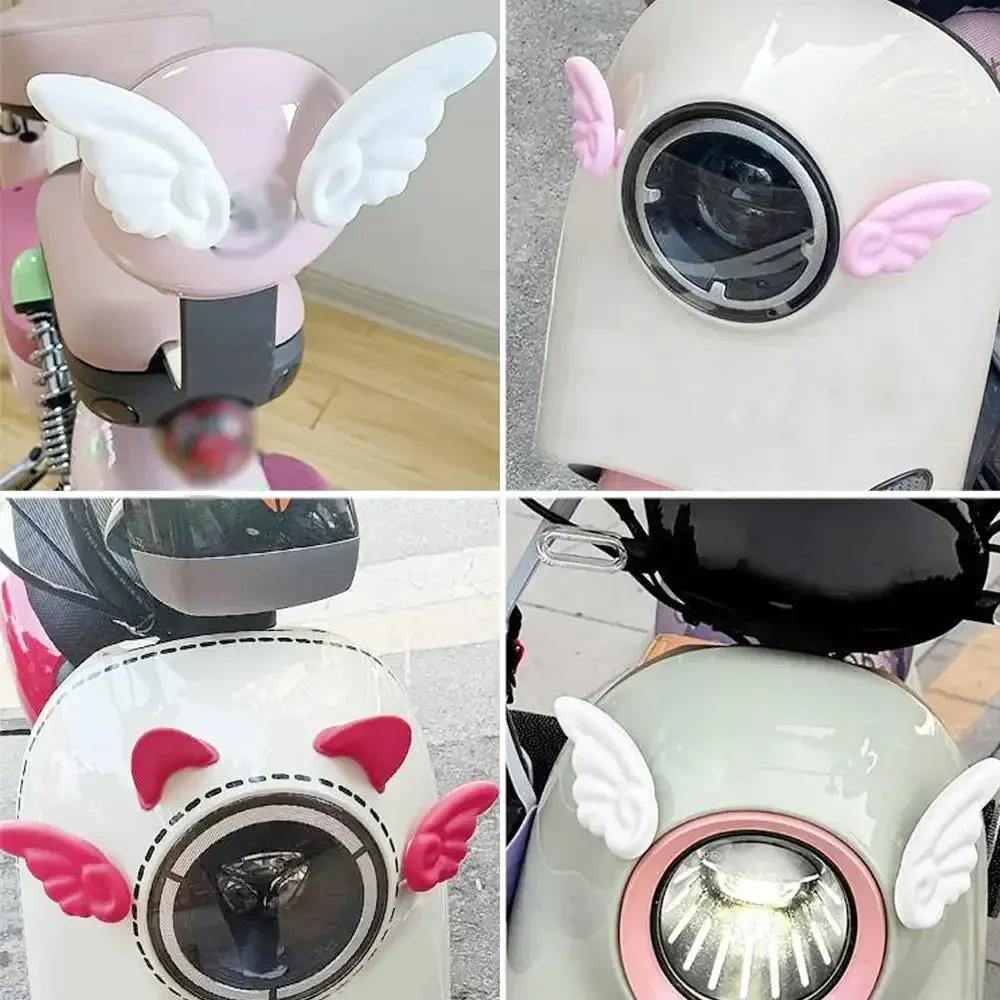 2Pcs Removable Motorcycle Helmet Decoration Lovely Angel Devil Wings Stickers Easy To Install Motorbike Cycling Supplies
