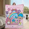 Cartoon Four Seasons Cute Warm Soft Stars Plush Twin Blanket for Sofa Living Room Office Bedroom Travel Gift Flannel Throw
