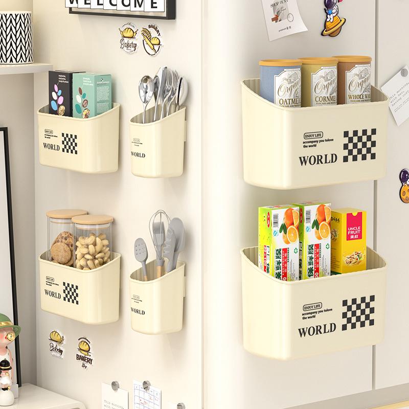 Magnetic Wall-Mounted Storage Shelf for Kitchen & Refrigerator
