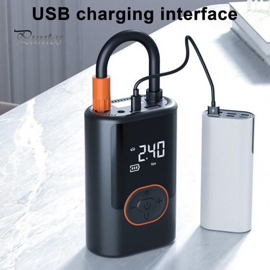 Tire Inflator Portable Air Compressor 150PSI 4000mAh Battery Smart One-Click Pump for Car Motorcycle Bicycle Pressure Gauge LED Light Fast Inflation