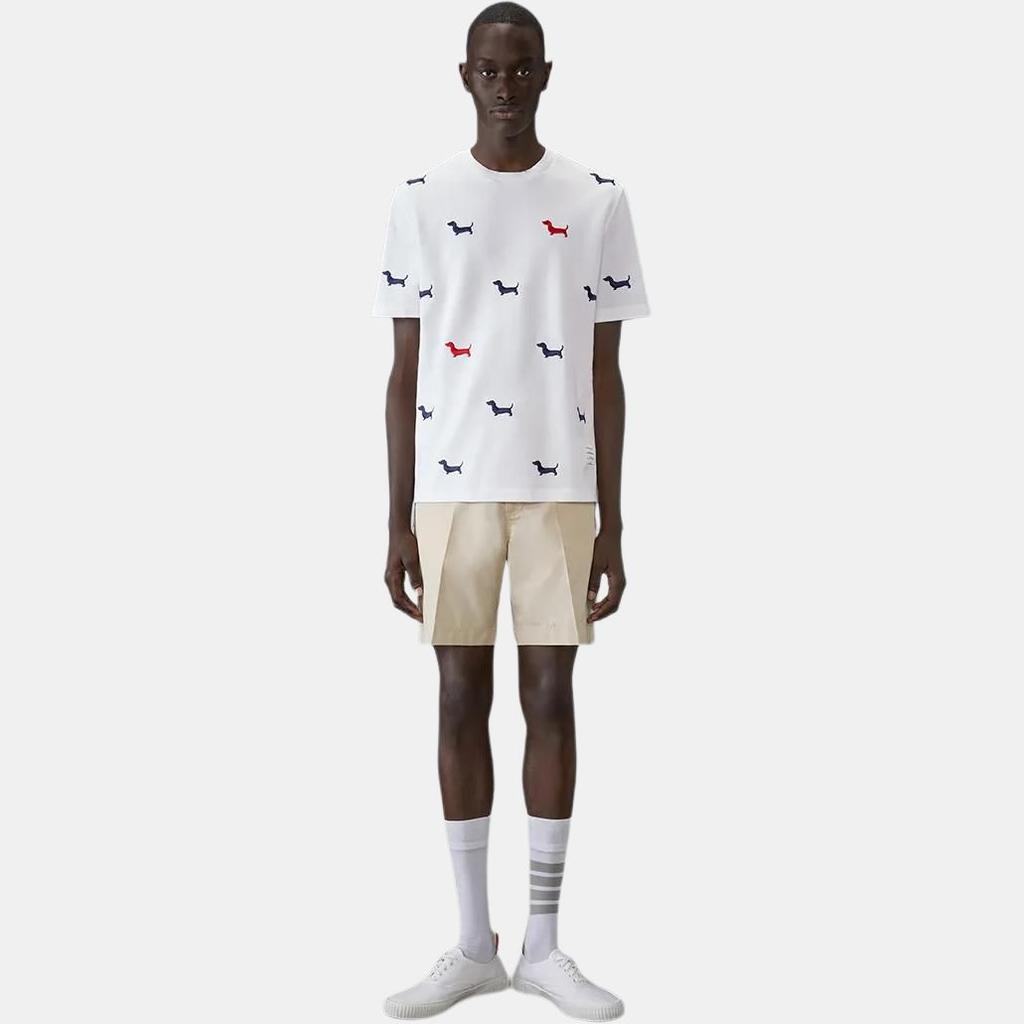 THOM BROWNE Dog Embroidered Crewneck T Shirt MJS284E00050100