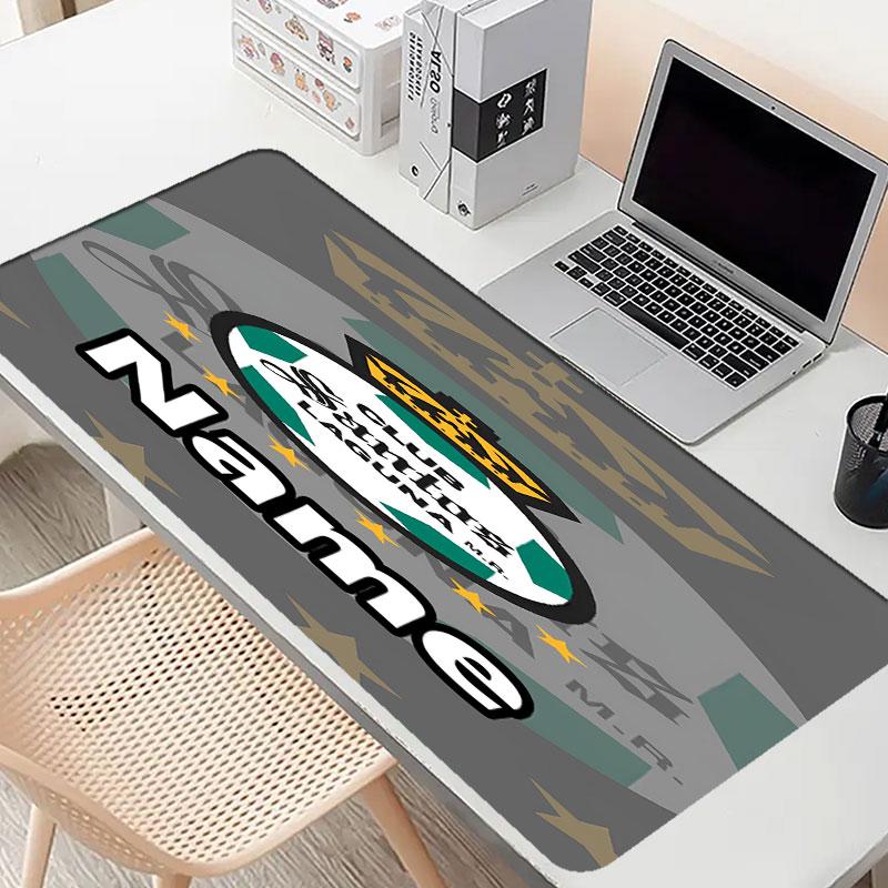 Custom Name Personalized Club Santos Laguna Pattern Mousepad, Laptop PC Desk Mat, Decorative Desk Mat for Home Keyboard Pad Gift