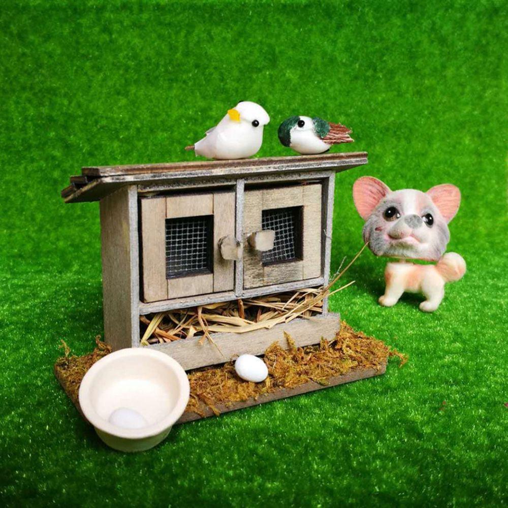 Playing House Home Decor Dollhouse Decoration Miniature Chicken Coop Outdoor Scene Model Dolls Accessories Wood Arch Bridge