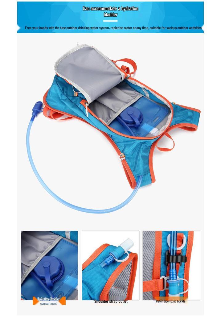 Outdoor Hydration Cycling Backpack - Splash-proof Nylon Double Shoulder Bag with Water Bladder