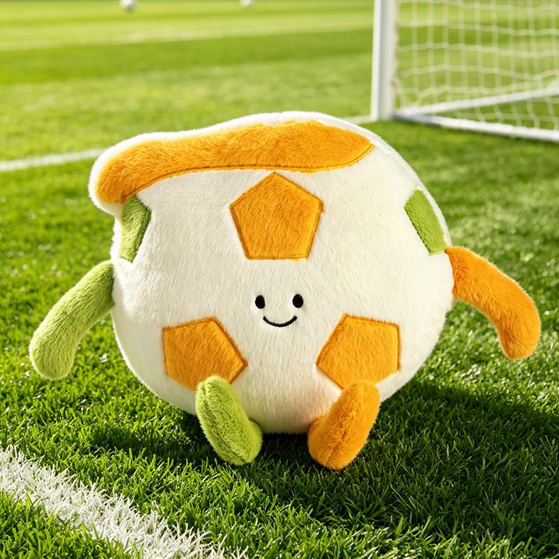 45 cm Ballon de Football Coloré Oreiller Plat Football Peluche Jouet Sport Football Poupée Remplie Kawaii Coussin Boule Cadeau d'Anniversaire pour Enfants 45cm