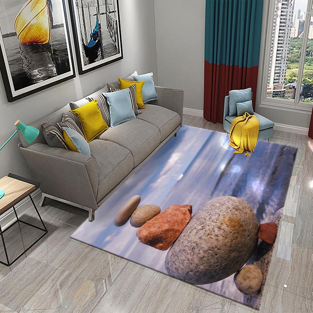 3D Simple Stone Carpets for Kitchen Bathroom Living Room Bedroom Teenager Room Decoration Carpet Entrance Anti-slip Area Mats
