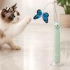Quiet Motor Cat Play Device Electric Butterfly Wand, Rechargeable Interactive Wand Toy, 360 Spinning Self-Play Toy with 2 Modes, Suction Cup