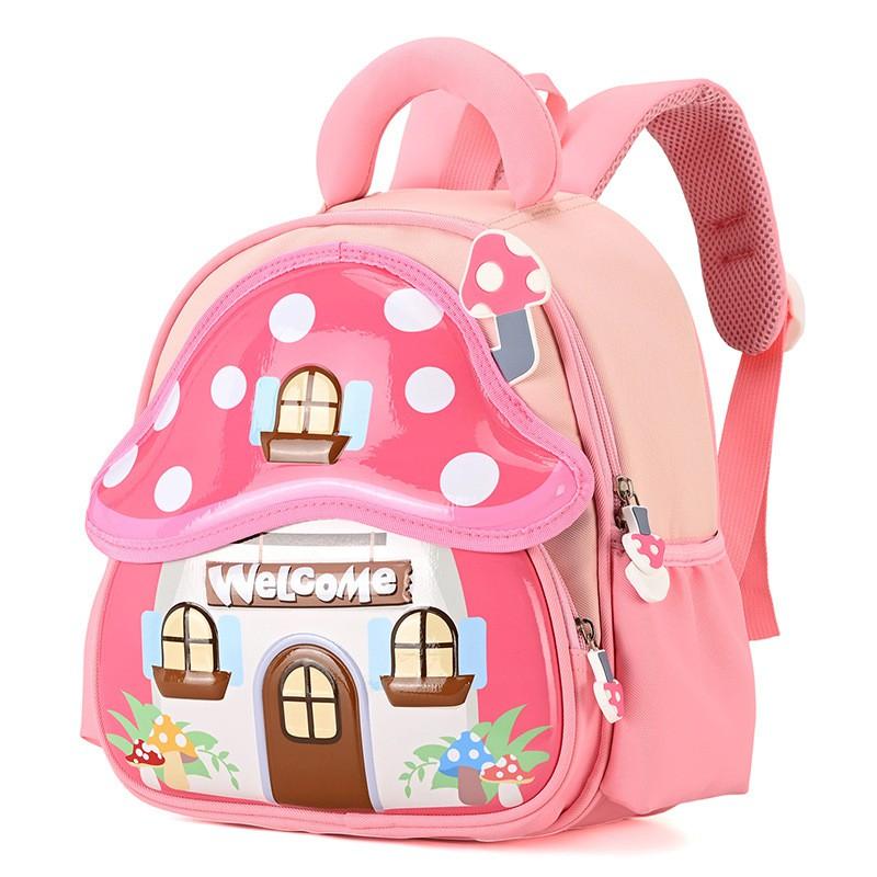 3D Molded Mushroom Cartoon Kids Backpack Toddlers 3-6 Years Old Lightweight School Bag With Padded Shoulder Straps