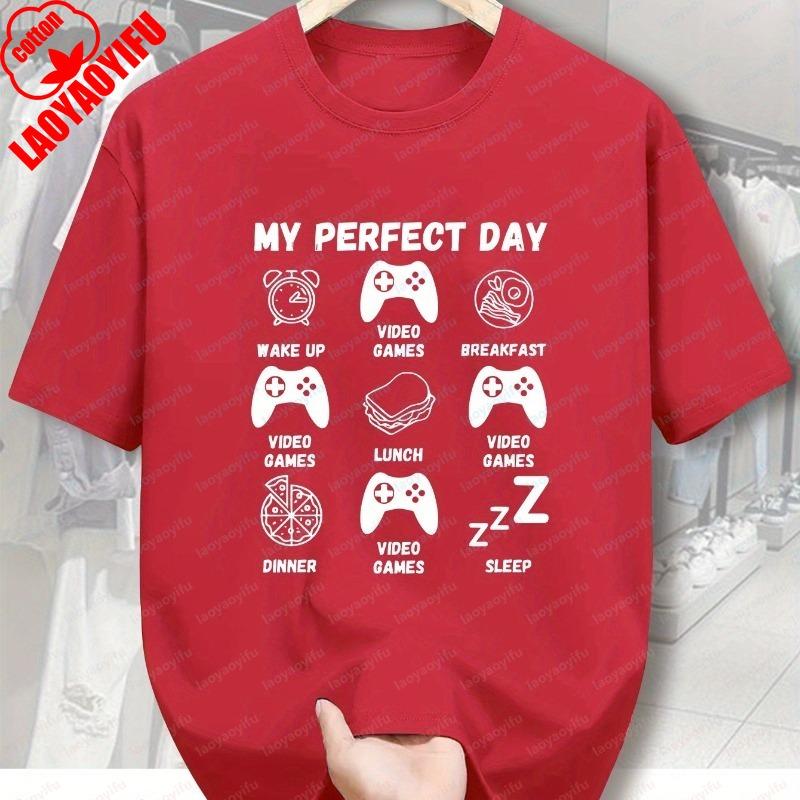 Casual Style Summer Shortsleev GamerS Ideal Day Graphic TShirt Relaxed Stylish Otaku Simple Printed Tops Ropa Hombre Unisex Tee