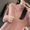 Women's Cashmere Dress Qinghe Cashmere 70% Wool 30% Cashmere Women's Autumn and Winter Cashmere Dress Soft and Warm