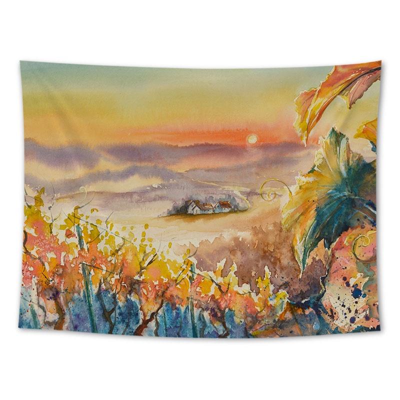 Tapiserie suspendată pe perete Floarea-soarelui Lavandă Pictură în ulei Peisaj Decorare cameră Pânză de fundal