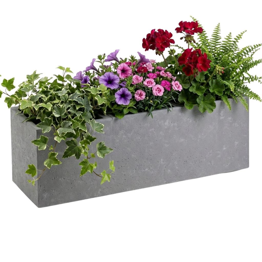 Donica Betonique Na Kółkach Szary Beton 90X30Xh30 Cm