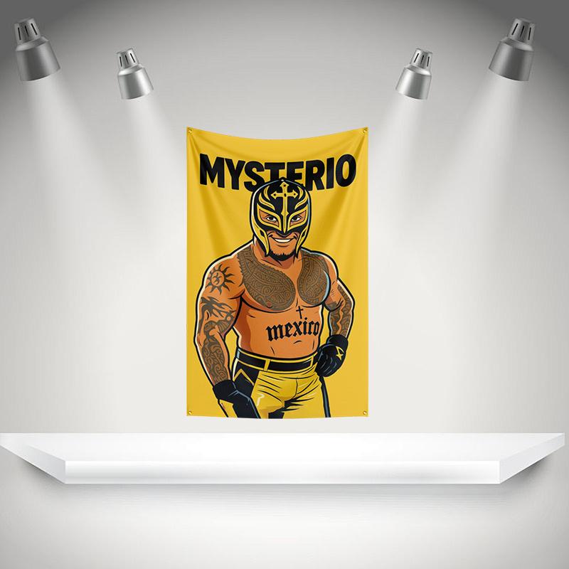 Rrey Mysterios Flag Boxer Banner 3x5ft With Brass Grommets Hd Printing Tapestry Exhibition Boxer Sports Fans Garage Decor
