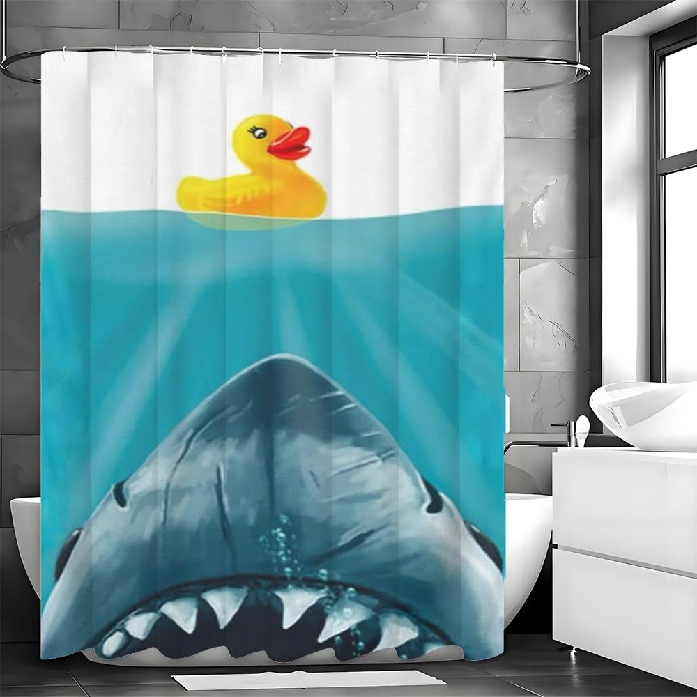 Shark Shamrock Shower Curtain, Bathroom Decorative Shower Curtain, Waterproof Shower Curtain with Hooks