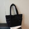 Velvet Canvas Bag Women'S Autumn And Winter Versatile Large-Capacity Tote Bag Student Shoulder Commuter Tote Bag