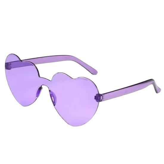 Lady Sunglasses Eye Protection Solid Color Cute Heart Shape Transparent Outdoor Sunglasses for Travel
