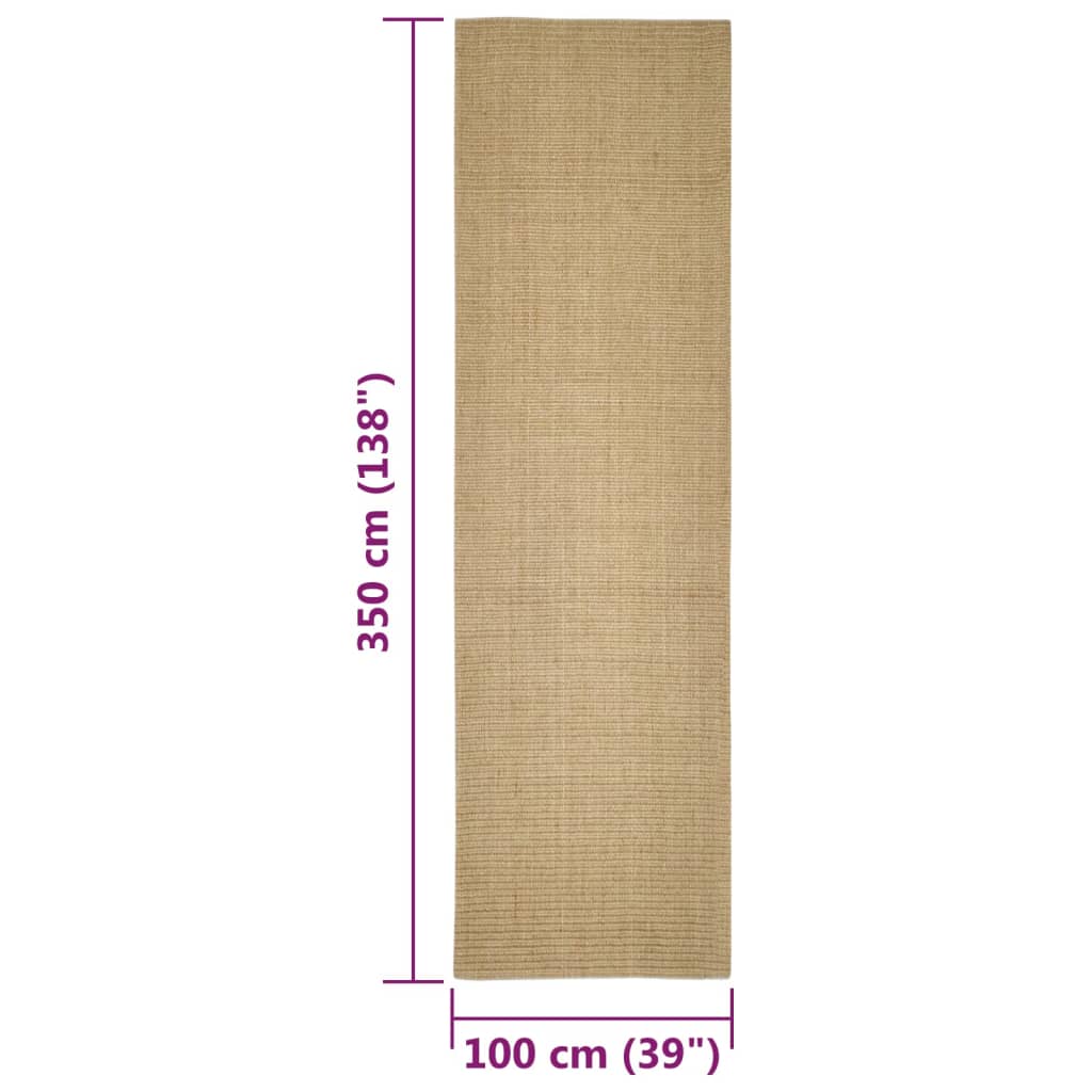 Vidaxl Sizalowy Dywanik Do Drapania, 100X350 Cm