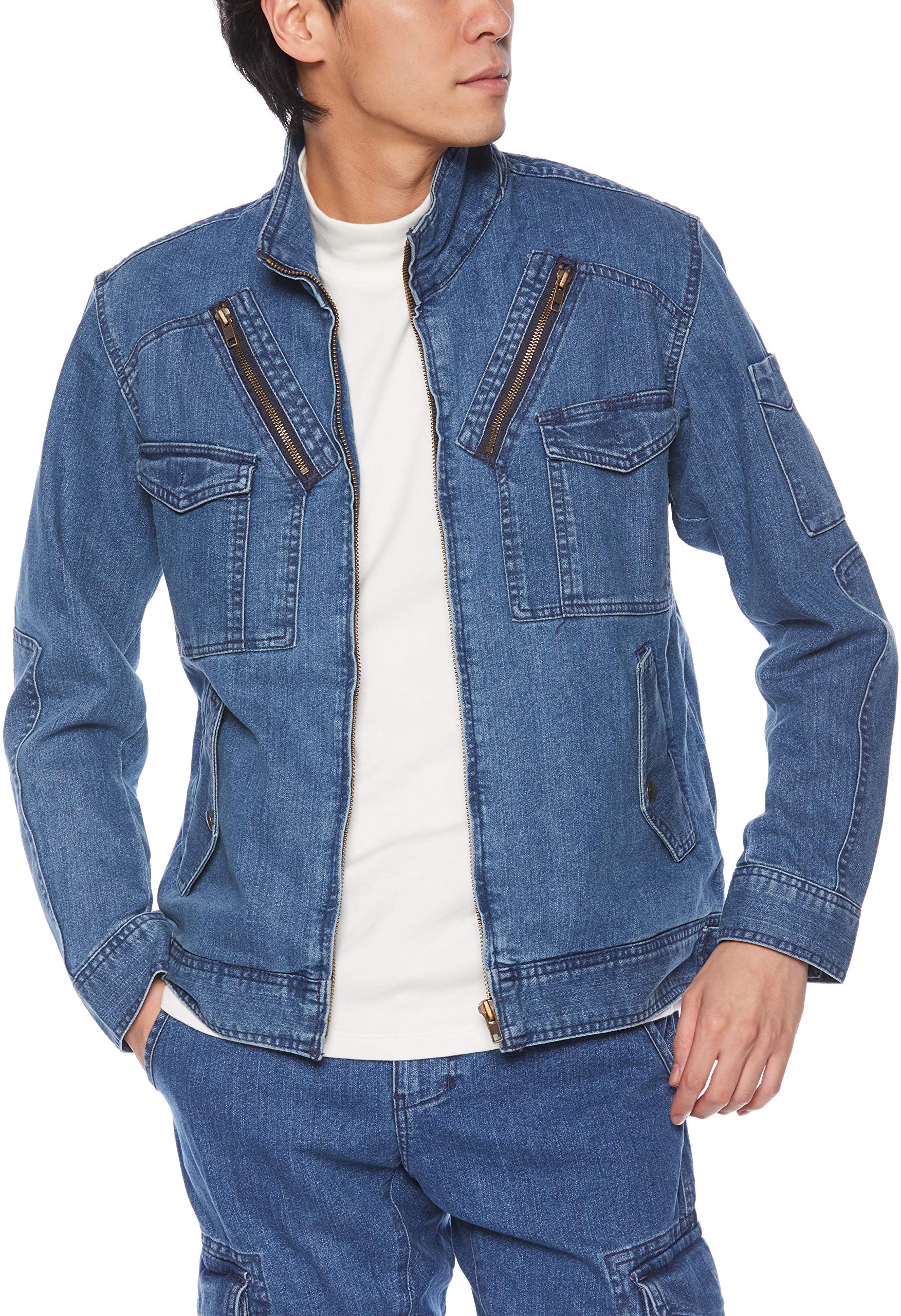 BONMAX RJ0904 Denim Flight Jacket Light Denim S