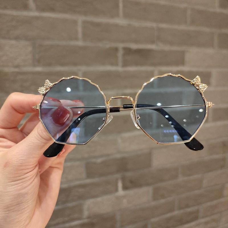 Cute Bow Children'S Glasses Sunglasses Trendy Fashion Versatile Sunglasses Children'S Metal Glasses