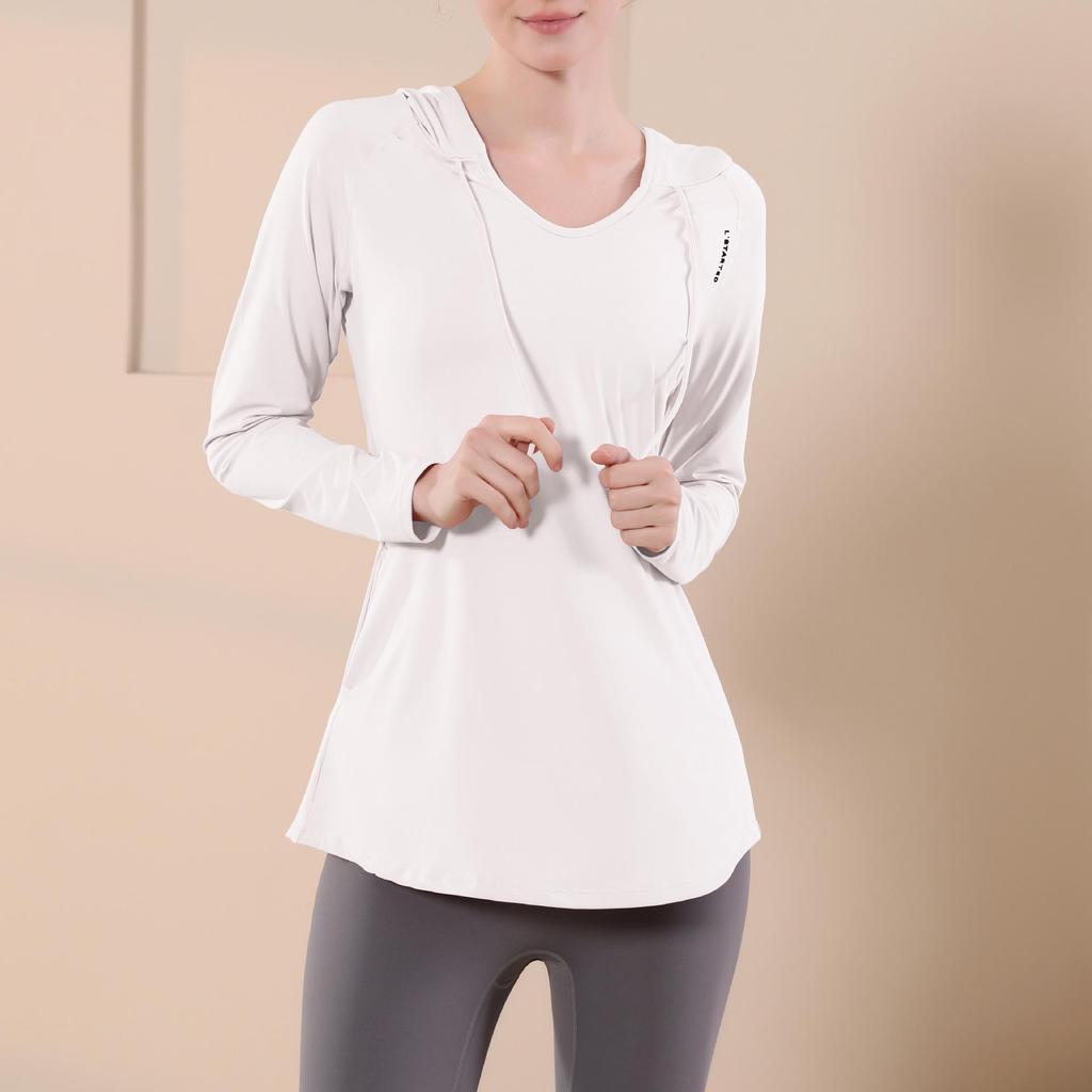 Women's Quick-Dry Breathable Slim Fit Long Sleeve Hoodie for Yoga and Running