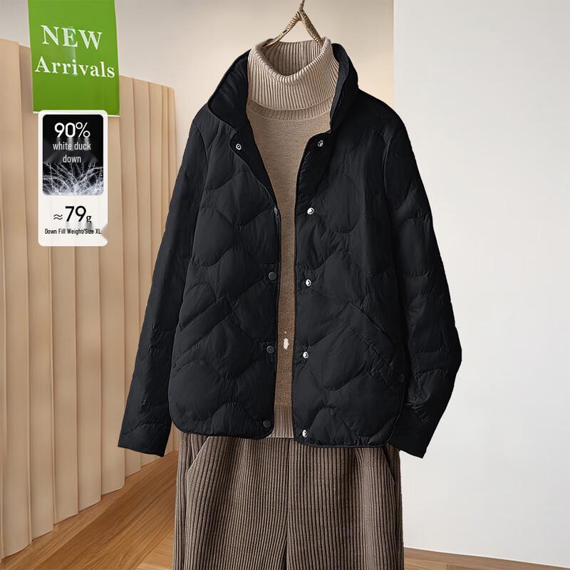 Women's Loose Fit Stand Collar Lightweight Down Jacket