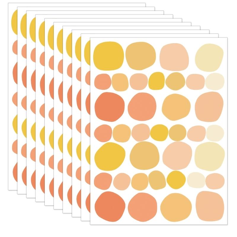 10 Sheets Colorful Dots Sticker Circle Wall Decal for Bedroom Playroom Decors Removable PVC Sticker Nursery Decoration