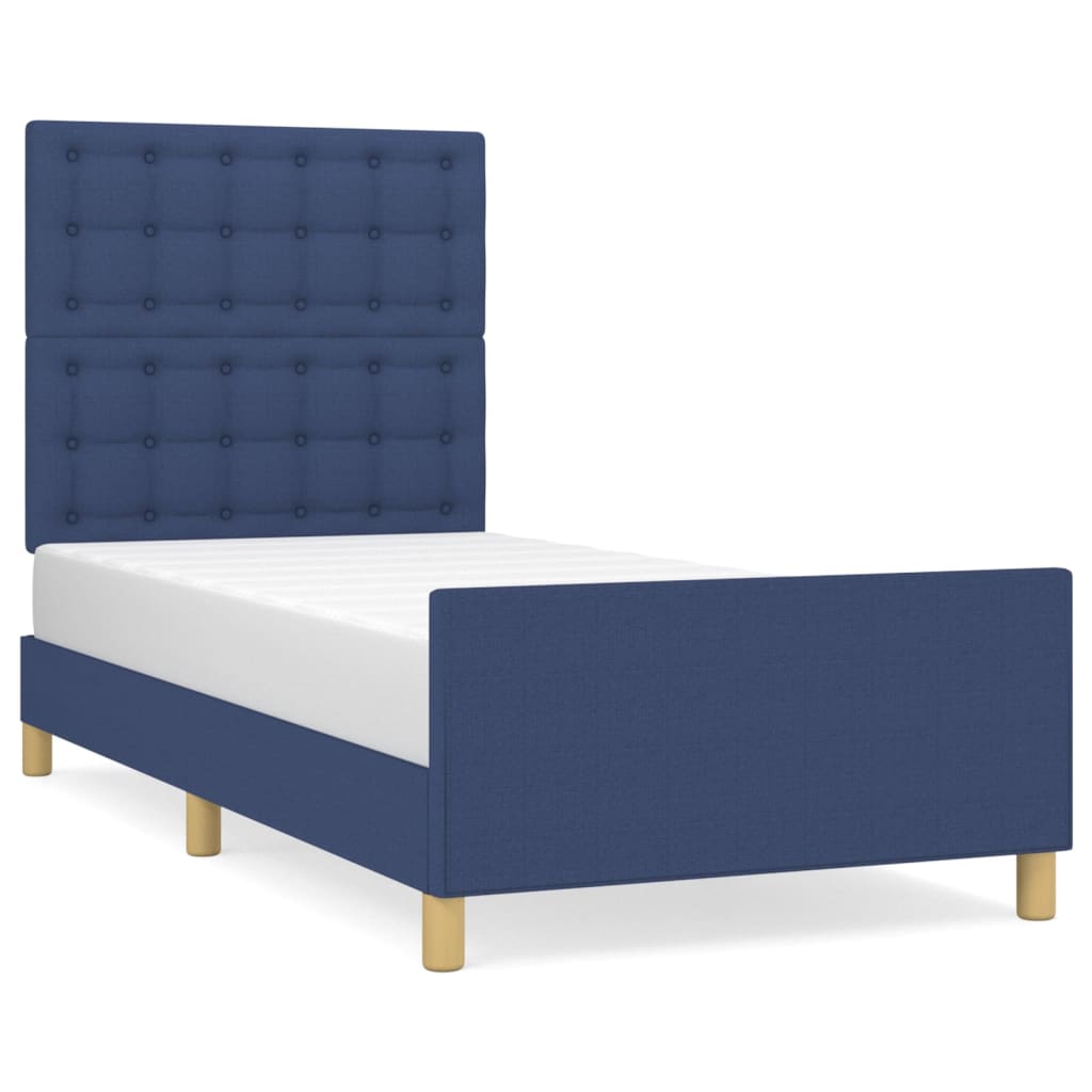 Bed Frame with Headboard Blue 80 x 200 cm Fabric