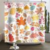 Hello Fall Shower Curtain Autumn Maple Leaves Pumpkin Bathroom Decor Polyester Fabric Cloth Shower Curtain With Hooks Room Decor