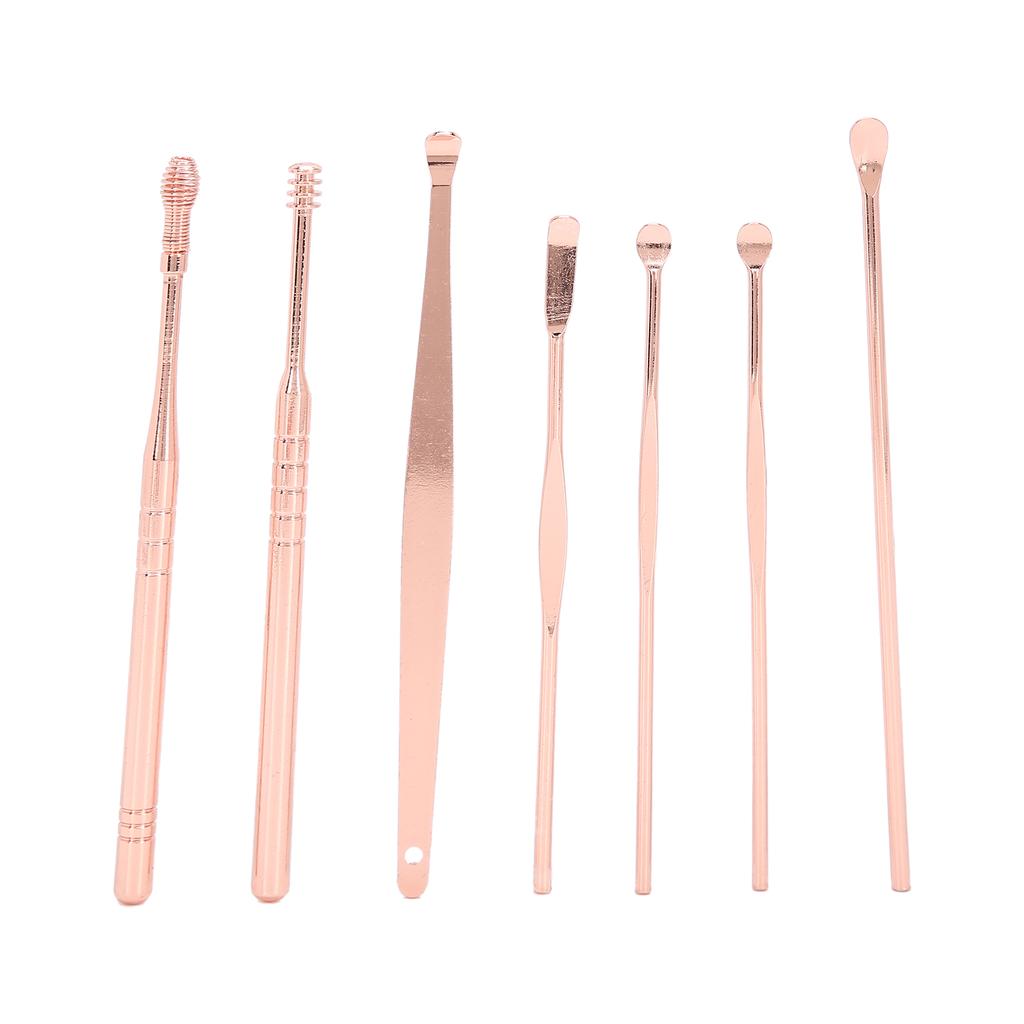 Stainless Steel Spiral Ear Wax Cleaner Set Portable Ear Pick Spoon Earwax Removal Tool Kit