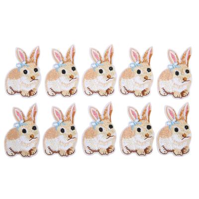 10Pcs Iron On Patches Little Cute Bunny Durable Lightweight Wide Application Jean Patches for Bag