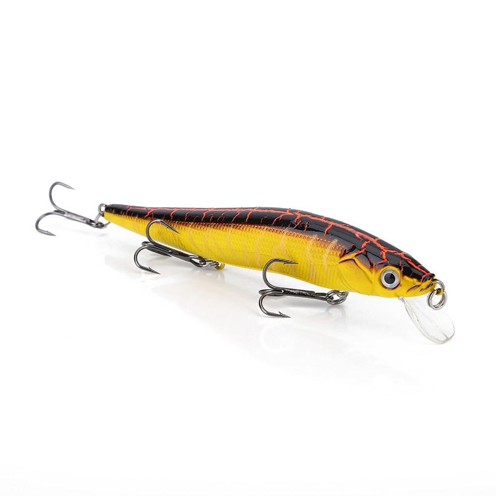 3D Eyes Long Tail Fishing Bait with Barbed Hooks 11.94cm Lenght Artificial Minnow Lures Vivid Lifelike Fishing Lures