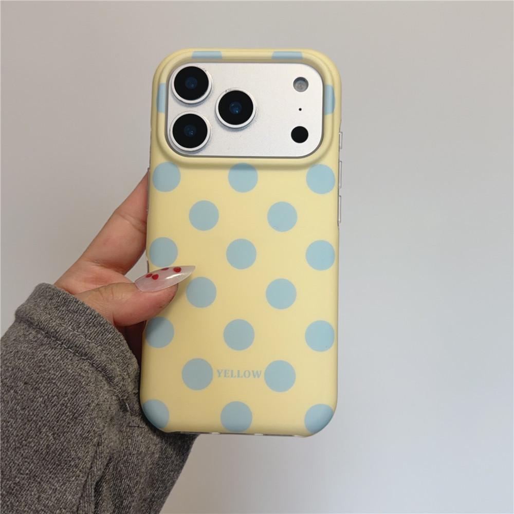 

INS Fresh Korean Style Polka Dot Phone Case Compatible with iPhone 13/14/15/16 Pro Max/17 Pro 13
