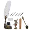 Feather Pen Set Retro Classical Style Dip Water Calligraphy Pen Feather Pen Set Holiday GiftWhite